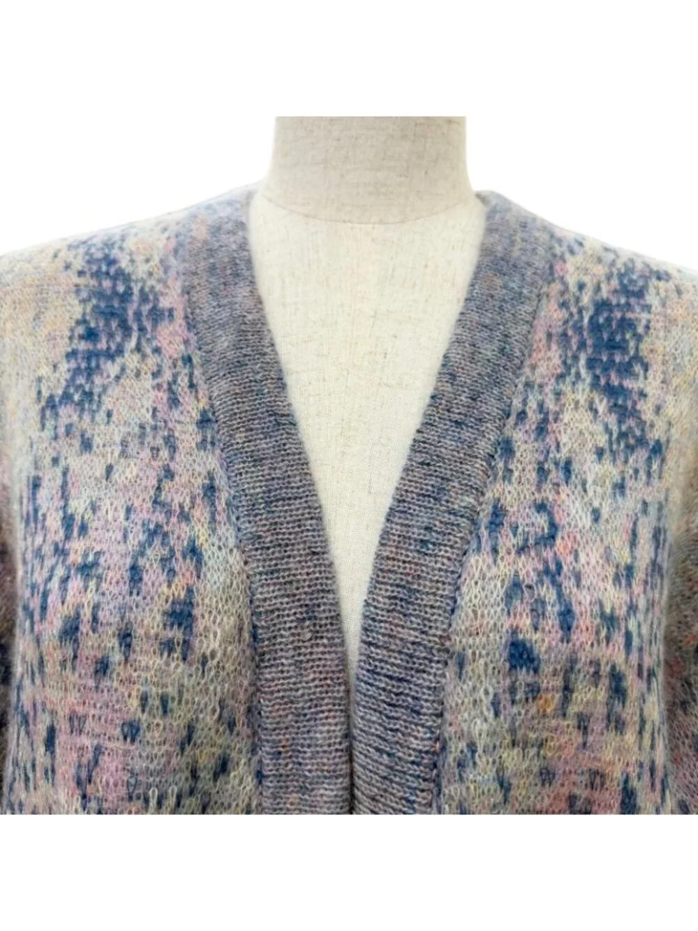 Chanel Mohair Coco Button Long Sleeve Knit Cardigan Multicolor 42